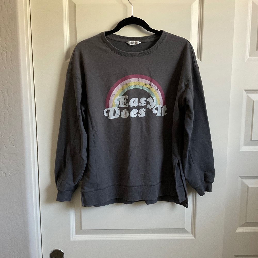 Wildfox “Easy Does It”‎ Grey Sweatshirt - Size Medium